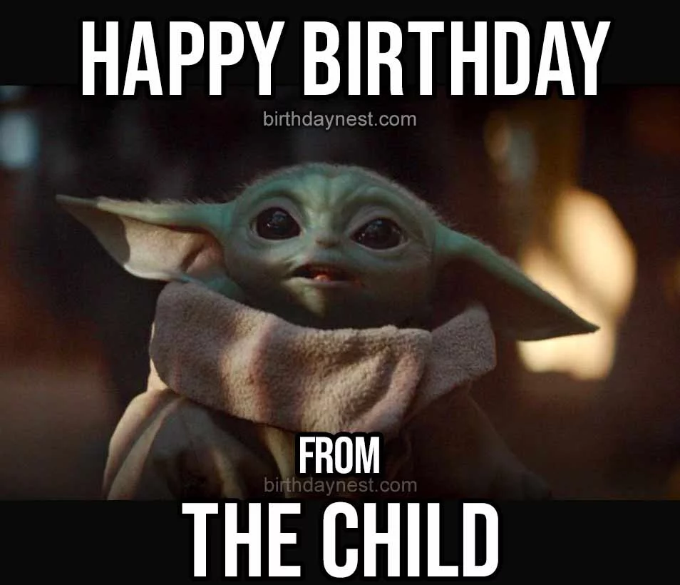 Baby Yoda Birthday Meme