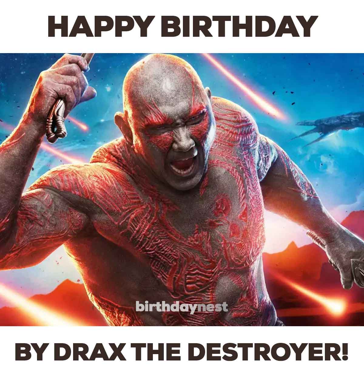 Guardians of the Galaxy birthday meme Drax